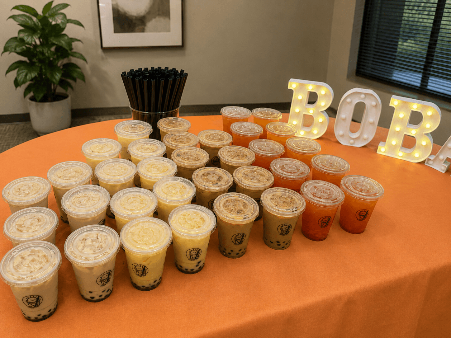 Sunset Tea drop-off catering setup